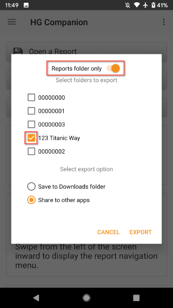 select what you want to export