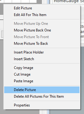 left-click and delete image