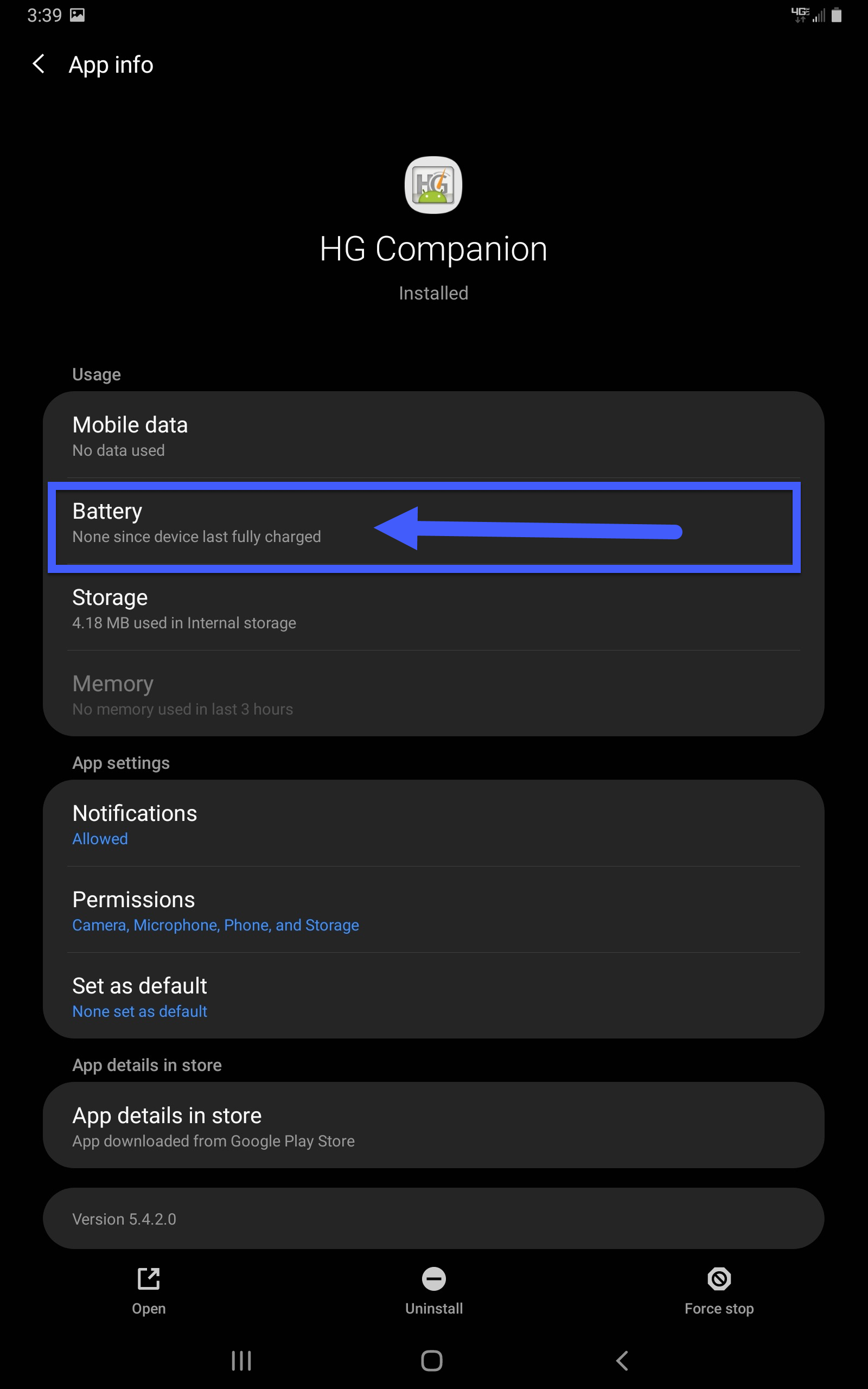 Android settings