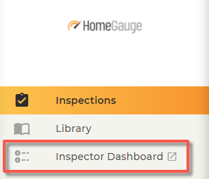 side menu showing location of inspector dashboard option